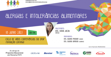 3.ª videoconferência da SPGP será sobre alergias e intolerâncias alimentares